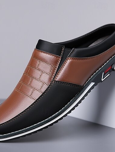  Herren Cloggs & Pantoletten PU Leder Komfortabel Rutschfest Halbschuhe Schwarz Blau Braun