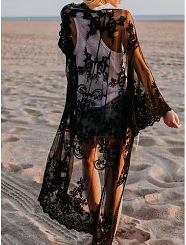  Femme Maillots de Bain Vêtement couvrant Maillot de bain Patchwork Vacances Tenues de plage Plein manche longue Maillots de bain