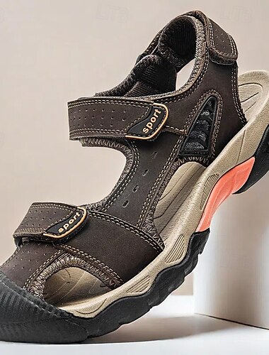  Herren Outdoor Sportsandalen - atmungsaktives offenes Zehendesign, verstellbare Riemen, rutschfeste Sohle, bequeme Wanderschuhe für Sommerabenteuer