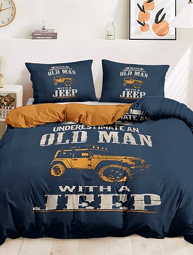  graafinen auto vanha mies pussilakana setti vintage retrotyylinen pehmeä kestävä mikrokuitupussilakana tyynyliinoilla ainutlaatuinen makuuhuoneen sisustus