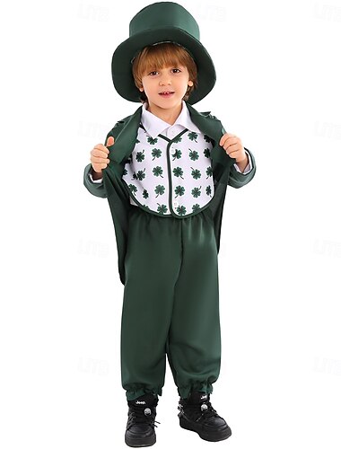  Ziua Sf. Patrick Trifoi irlandez Costum de carnaval Ținute Costume & Blazere Pentru copii Băieți Cosplay Performanță Petrecere Scenă Halloween Carnaval Ziua St. Patrick Costum ușor de carnaval