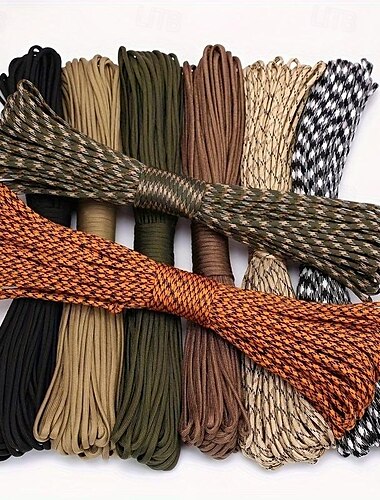  vielseitige 4 mm Paracord-Armbänder zum Campen und Überleben, zum Selbermachen, mehrere Farboptionen, 31 m Länge