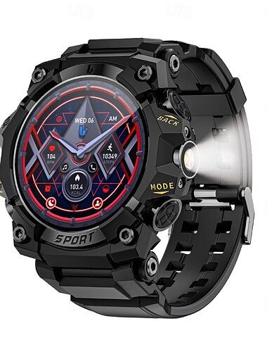  LOKMAT ATTACK 3 PRO Smartwatch 1.39 Zoll Smartwatch Fitnessuhr Bluetooth Schrittzähler Anruferinnerung AktivitätenTracker Kompatibel mit Android iOS Damen Herren Langer Standby Freisprechanlage