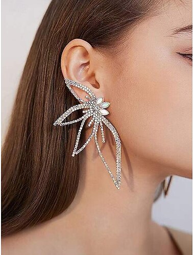  Statement-Ohrringe mit Kristall-Schmetterlingsmotiv und Strasssteinen, elegante Ohrhänger für Damen, perfekt für Hochzeiten, Partys und formelle Anlässe