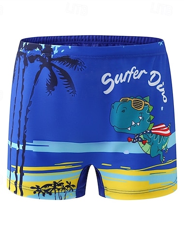  Kinderen Jongens Strandshorts Dinosaurus Mouwloos Strand Vakantie Marineblauw Zomer Kleren 4 jaar +