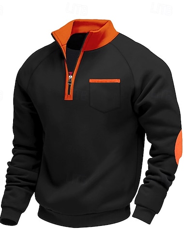  Hombre Sudadera Sudadera con un cuarto de cremallera Negro Burdeos Azul Marino Gris Claro Gris Oscuro Media cremallera Plano Deporte Diario Festivos Ropa de calle Fresco Casual Primavera & Otoño Ropa
