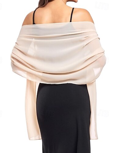  Damenschal Party-Wickeltuch Abendkleid Brautjungfer Lange Schals für Hochzeit Leichter Chiffon durchscheinend