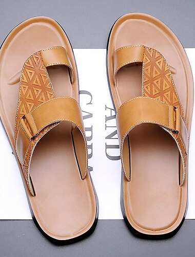  Offene Sandalen für Herren mit geometrischer Prägung – verstellbares Riemendesign für lässige Strand- und Sommerkleidung