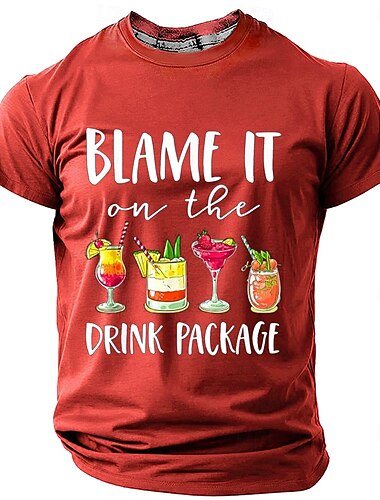  Men's Funny T Shirt Short Sleeve T shirt 3D Print Crew Neck Shirt Fashion Daily Street Daily Red Blue Green Summer Spring Clothing Apparel S M L XL XXL XXXL