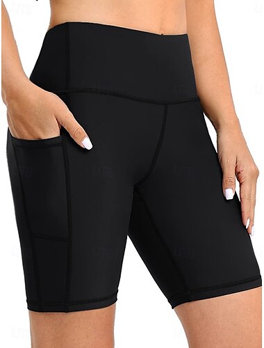  Dam Badkläder Stretchiga boxershorts Baddräkt Hög midja Semester Standkläder Ensfärgat Ärmlös Baddräkter