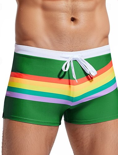  Herren Bademode Surfshorts Badehose Schwimmshorts kurz Bademode Unten Kordelzug Schwimmen Surfen Strand Wassersport Patchwork Sommer Frühling