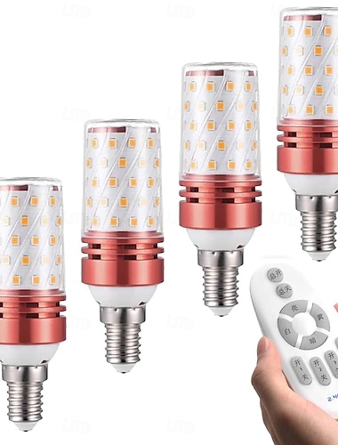  6w e14/e27 elektrodeloze afstandsbediening dimmen led maïslamp 400lm super heldere driekleurige dimmen led lamp equivalent aan 100w halogeenlampen, geschikt voor meerdere binnenverlichtingsplaatsen 4/6st.
