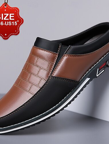  Homme Sabots et mules Cuir PU Confortable Antidérapantes Mocassins Noir Bleu Marron