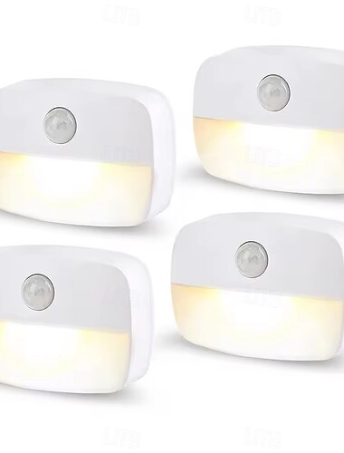  Bewegungssensor LED-Nachtlicht kabellos AAA batteriebetriebene Nachtlampe Schlafzimmer Treppenschrank Kleiderschrank Flur Küchenbeleuchtung 2/4Stk