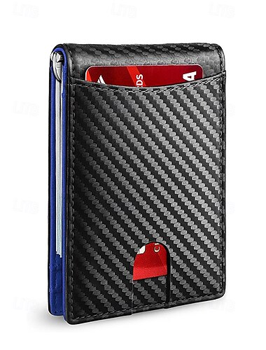  RFID-blockierende Geldbörse für Herren – Premium-Rindsleder mit schlankem Design, mehreren Kartenfächern und Bargeldfach für Reisen und den täglichen Gebrauch, Farbe Schwarz Orange