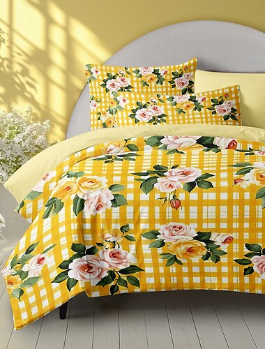  Bettbezug-Set mit geometrischem Blumenmuster, weiches 3-teiliges Luxus-Baumwoll-Bettwäsche-Set, Heimdekoration, Geschenk, Doppelbett, King-Size-Bett, Queen-Size-Bett