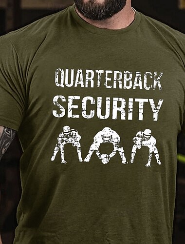  Herre Trykte bogstaver Super Bowl Amerikansk fodbold T-shirt Tee Top 100 % bomuld Kortærmet Grafisk Skjorte Heather Grey Sort Hvid Komfortabel t-shirt Ferierejse Gade Modedesigner tøj