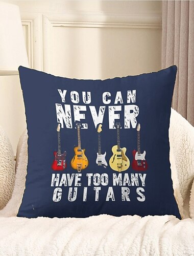  decoratieve kussensloop 1pc gitaar grappige slang zachte vierkante kussenhoes kussensloop voor slaapkamer woonkamer bank bank stoel zomer lente