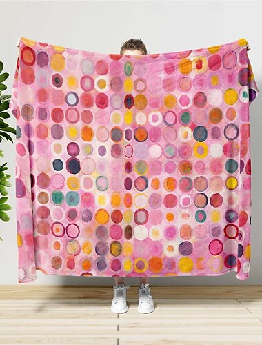  Manta de mosaico colorida, suave, acogedora y ligera, para sofá cama o para viajar, diseño geométrico multicolor vibrante, duradera y resistente a la decoloración, perfecta para usar en todas las estaciones