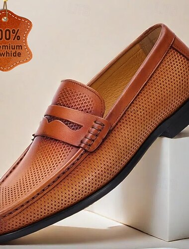  loafers i präglat läder i premiumkohud för män - elegant strukturerad design för vardagliga och formella tillfällen