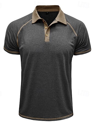  Hombre Polo polo de negocios Negocio Casual Diseño Clásico Manga Corta Bloque de color Bordado Botones Verano Primavera & Otoño Azul cielo Rojo retro Gris oscuro Negro Azul Marino Caqui Polo