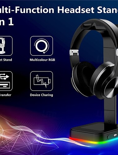  uchwyt na słuchawki rgb zestaw słuchawkowy do gier uchwyt zmieniający kolor razzle podwójny stojak na słuchawki do gier usb