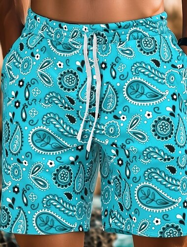  Herren Paisley-Muster Badehosen Badeshorts Boardshorts Mittlere Taille Streetwear Hawaiianisch Lässig Täglich Ferien Tasche Kordelzug Elastischer Bund Designer Bekleidung