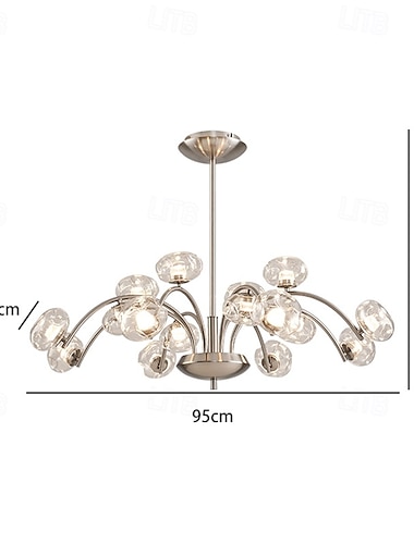  Sputnik Design Pendelleuchte Metall floraler Stil eloxiert modern country 75cm 110-240v