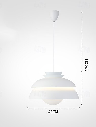  jednoduché závěsné svítidlo bílé kovové závěsné svítidlo domácí dekorace s kovovým stínidlem moderní závěsná lampa výškově nastavitelná e27 průmyslový lustr do obývacího pokoje ložnice 32cm 110-240v