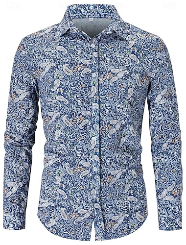  Rétro Vintage Années 1970 Chemise Hippie Paisley Homme Soirée Tenue quotidienne Défilé de la Fierté Adulte Chemise