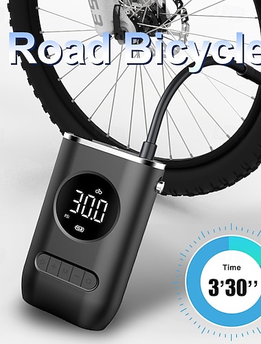  Bomba de inflado de aire inalámbrica para motocicletas, inflado de neumáticos portátiles para automóviles y motocicletas, pantalla digital inalámbrica de mano