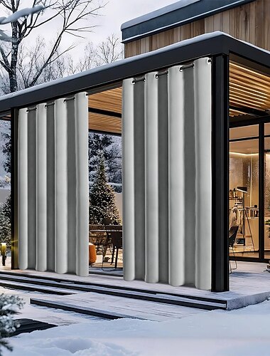  Wasserfeste Outdoor Vorhang Außenvorhang Privatsphäre Schiebepatio Vorhang Bauernhaus Vorhänge Pergola Vorhänge Ösen für Pavillon Balkon Veranda Party Hotel 1 Paneel
