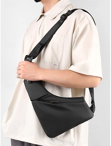  wasserdichte Anti-Diebstahl-Schultertasche für Männer – minimalistische Umhängetasche mit mehreren Taschen, leichter Schulterrucksack für Reisen und den täglichen Gebrauch Schwarz Grün Grau