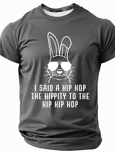  Ostern Herren Hase Kaninchen Hip Hop T Shirt Kurzarm T-Shirt 3D-Druck Rundhalsausschnitt Hemd Designer Brautkleider schlicht Party Festtage Schwarz Blau Grün Sommer Frühling Bekleidung S M L XL XXL