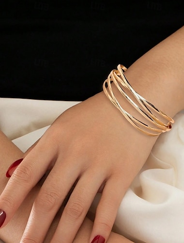  Per donna Bracciali a polsino Fantasia Prezioso Punk Di tendenza Lusso Lega Gioielli braccialetto Oro Per Feste