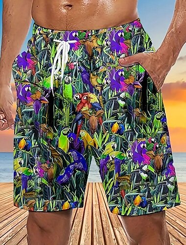  Herren Bademode Surfshorts Badehose Schwimmshorts kurz 4-Wege-Stretchgewebe Surfshorts Unten Kordelzug Mit Taschen Schwimmen Surfen Strand Wassersport Bedruckt Sommer Frühling
