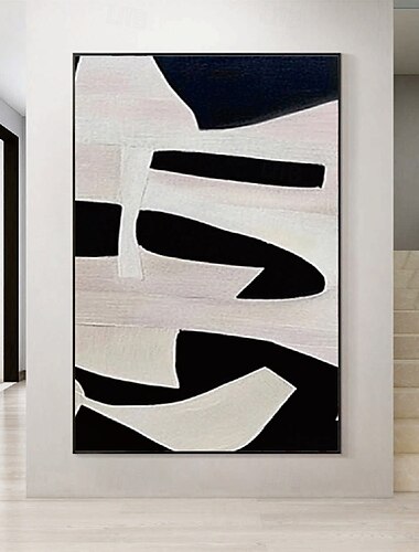  Black and White oil painting handmade Wall Art Set of 2 Beige Abstract Painting on Canvas hand painted Beige Texture  mordern painting Wall Art Neutral Abstract painting Wall Art Boho Wal Decor