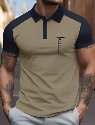  Herren Grafik Polo Kurzarm Polo-Shirts Hemden mit Kragen Vintage Lässig Schule Outdoor Alltagskleidung Hauskleidung 3D-Druck Sommer Weiß Blau Orange