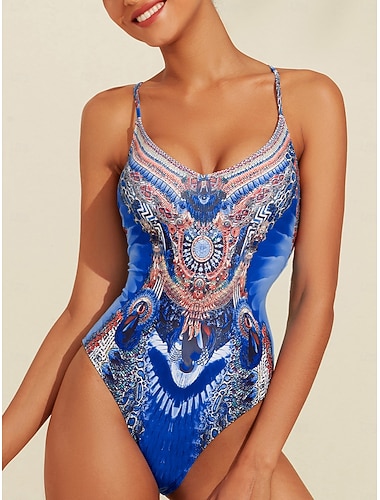  Badeanzug mit Feder-Leopardenmuster aus hochelastischem Stoff zum Binden für den Urlaub