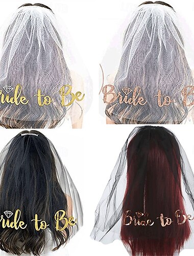  BRAUT ZU SEIN Accessoires für Junggesellinnenabschiede Brautschleier mit Kamm Erwachsene Damen Hochzeit Brautparty Junggesellinnenabschiedsparty Halloween Karneval Einfaches Karnevalskostüm