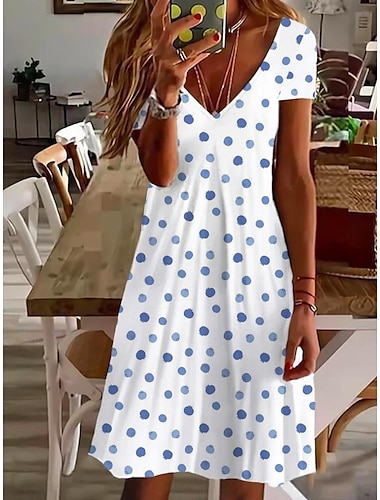 Dames Mini-jurk Casual jurk Elegant Tropisch Hawaii Dagelijks Normale pasvorm Bloemig Korte mouw Strakke ronde hals Parel Wit Blozend Roze blauw Zomer