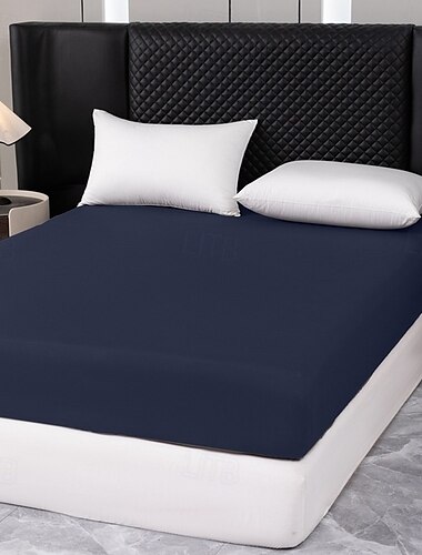  1 stuk Effen Kleur Beddengoed Fitted Sheet Alleen (geen Kussenslopen) Elastische Band Rondom Matras Gemakkelijke Zorg