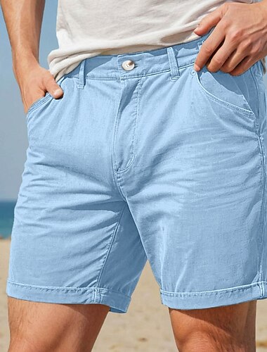  Herren Shorts Kurze Hosen Chino Bermuda Shorts Bermudas Arbeitsshorts Knopf Tasche Glatt Atmungsaktiv Feuchtigkeitsableitung Kurz Outdoor Täglich Festtage Urlaub Modisch Schwarz Weiß Mikro-elastisch