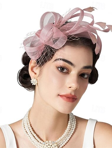  Fascinator-Stirnband mit Feder, Teeparty-Hut für Damen für Kentucky Derby, Cocktail, Hochzeit, Kostümparty