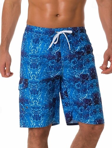 Herren Bademode Surfshorts Badehose Schwimmshorts kurz Surfshorts Unten Kordelzug Mit Taschen Schwimmen Surfen Strand Wassersport Farbverlauf Bedruckt Sommer Frühling