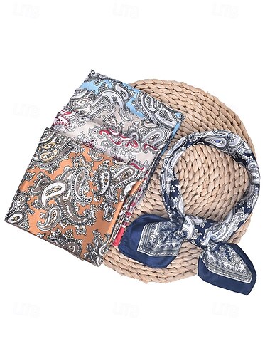  mehrfarbiger Seidenschal mit Paisleymuster – weiches und stilvolles Damen-Stirnband und Einstecktuch, perfekt für legere, Outdoor- und formelle Anlässe
