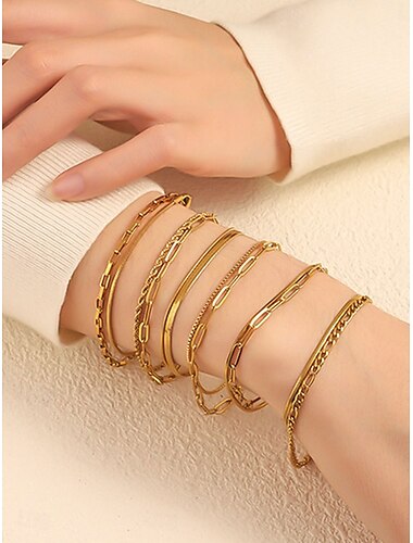  Vintage-Stil Totem-Serie Modisch Personalisiert Stahl Armband Schmuck Gold / Golden 2 / Golden 3 Für Festtage