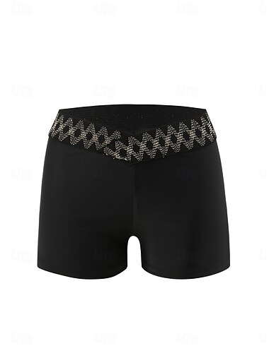  Dam Badkläder Stretchiga boxershorts Baddräkt Hög midja Semester Standkläder Geometrisk Ärmlös Baddräkter