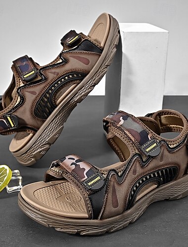  Herren-Sportsandalen im Camouflage-Muster mit verstellbaren Klettverschlüssen, atmungsaktivem Design und strapazierfähiger Sohle zum Wandern, für Outdoor-Aktivitäten und als Sommerbekleidung