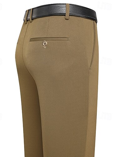  Herren Anzughosen Hose Hosen Chinesisch Chino Knopf Tasche Feste Farbe Komfort Formal Party Arbeit Modisch Klassicher Stil Schwarz Marineblau Mikro-elastisch